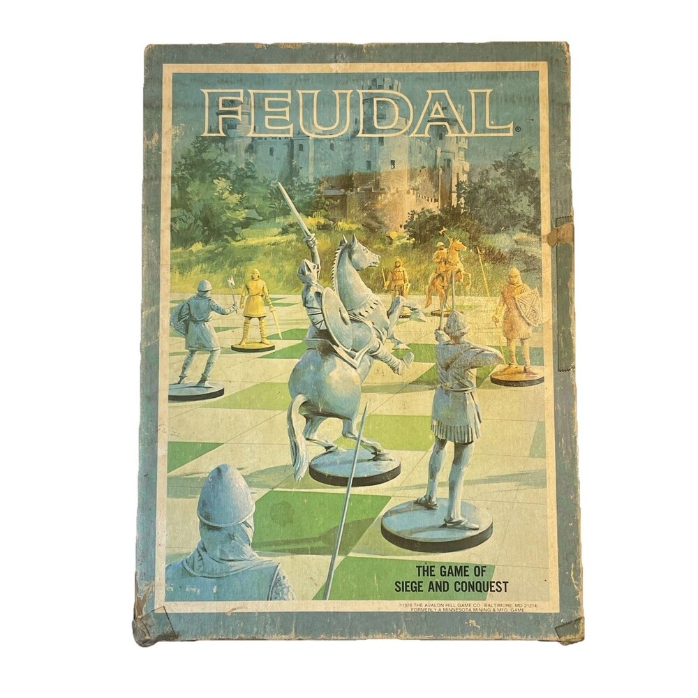 VTG 1976 Avalon Hill FEUDAL Board Game of Siege & Conquest Complete Bookshelf